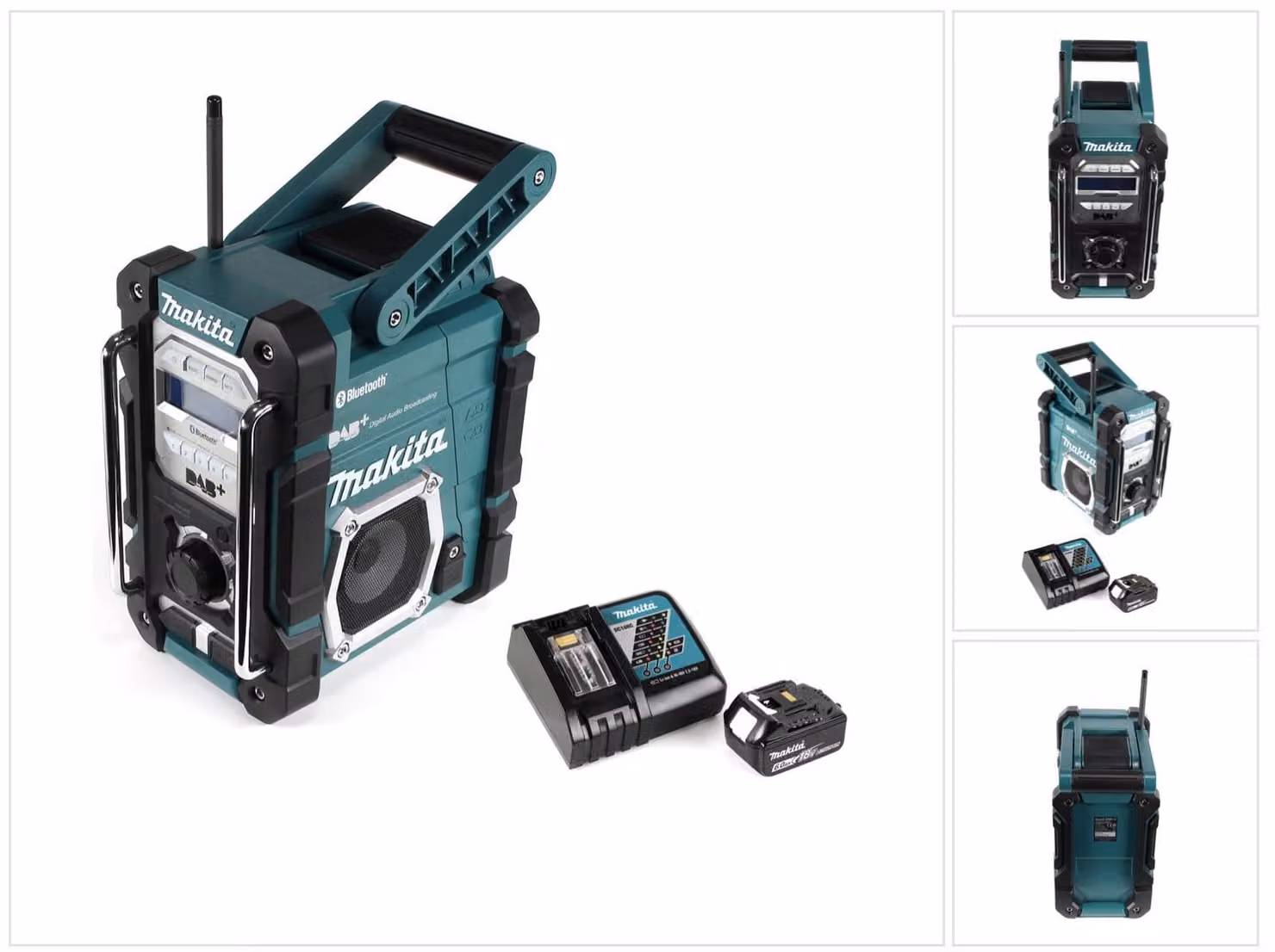 Makita DMR 112 RG1 Radio da cantiere a batteria 7,2 - 18V Bluetooth DAB+ + 1x batteria da 6,0Ah + caricabatterie
