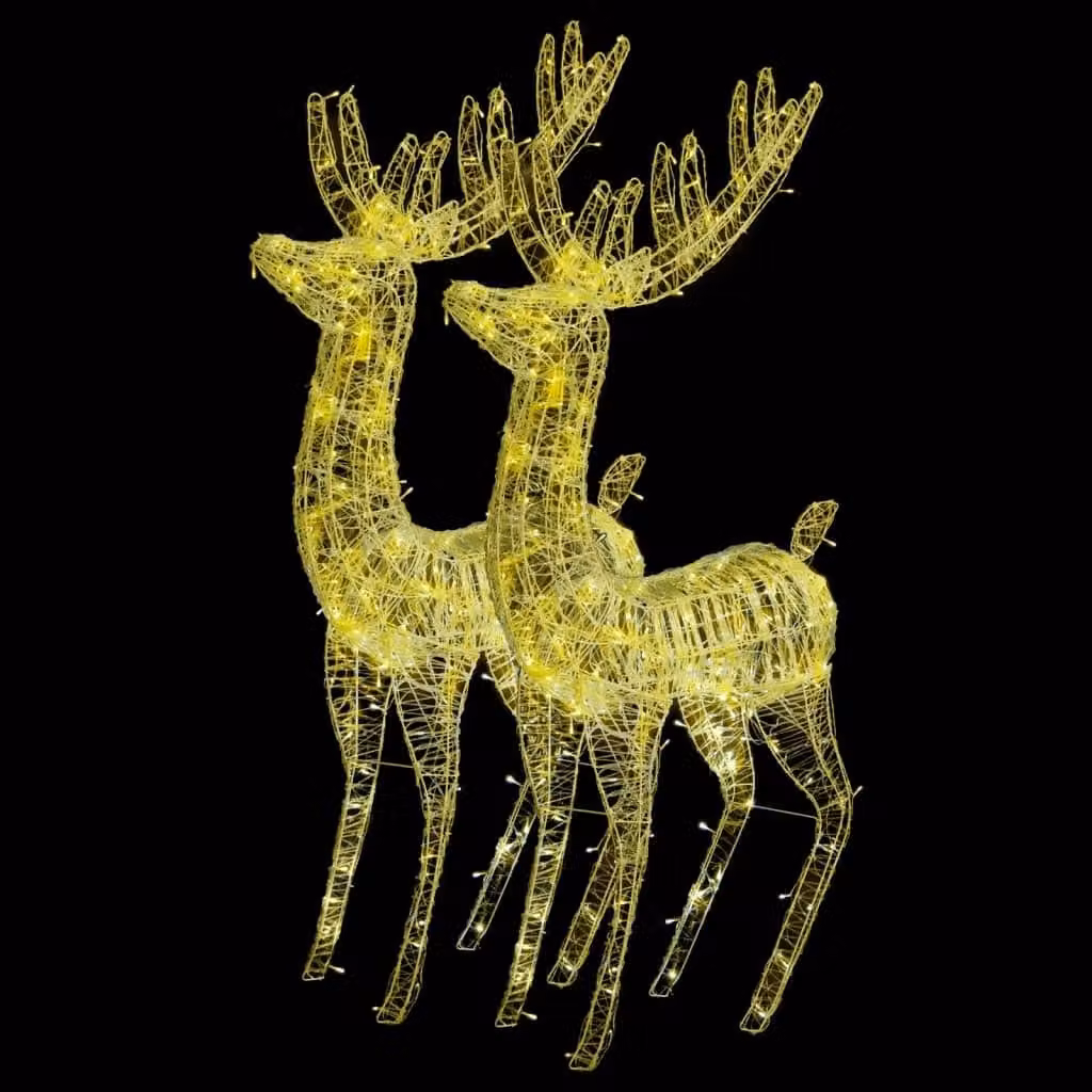 Renne di Natale XXL in Acrilico 250 LED 2 pz 180cm Bianco Caldo