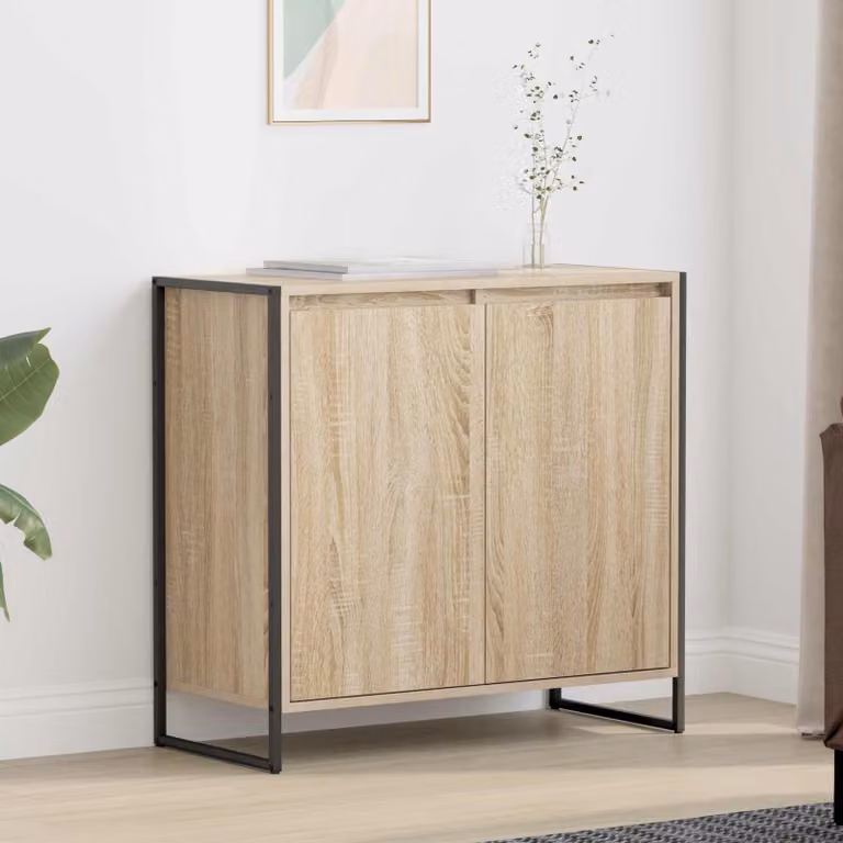Mobile laterale vidaXL in stile industrial color rovere sonoma, L 79 cm x P 36 cm x H 75 cm