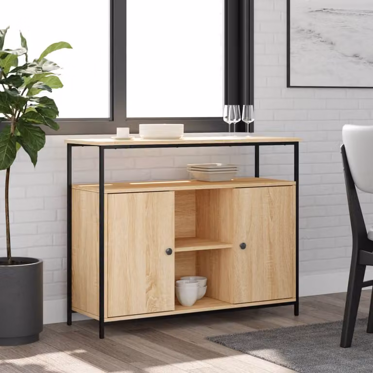 Credenza vidaXL in Rovere Sonoma, L/P/H: 100 x 35 x 80 cm