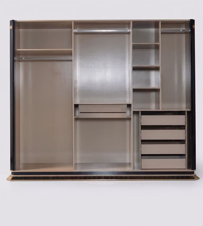 Armadio dorato, nero, camera da letto, specchio, moderno, legno, nuovo