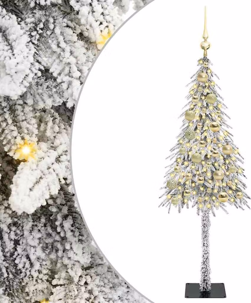 albero di Natale vidaXL con 150 LED bianchi 120 cm PE e acciaio