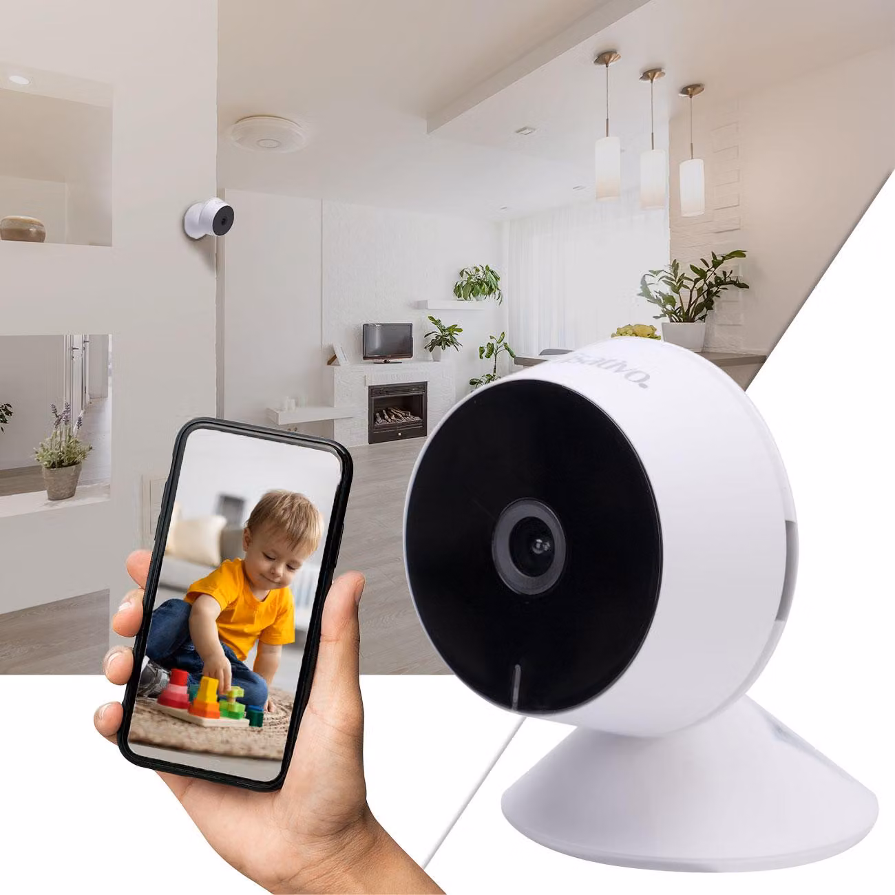 Telecamera di sorveglianza IP Full HD ad alta risoluzione, visione notturna IR intelligente, visualizzazione in diretta tramite app, comunicazione bidirezionale, rilevamento di movimenti e persone