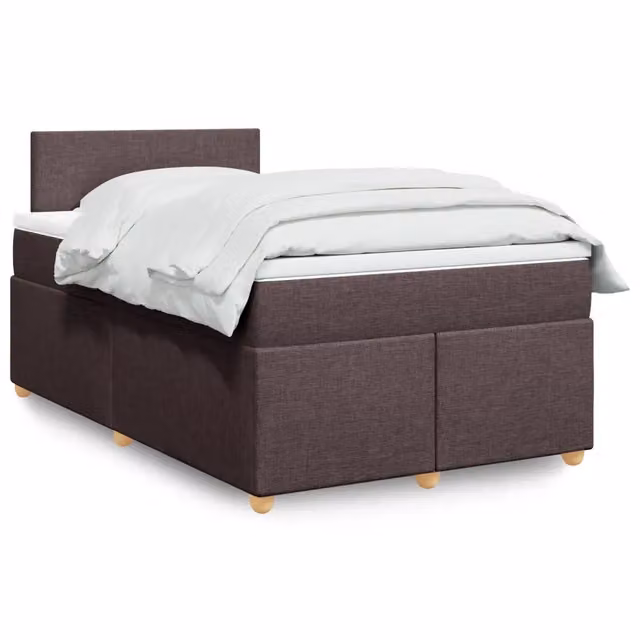 Giroletto a Molle con Materasso Marrone Scuro 120x190cm Tessuto 3286615