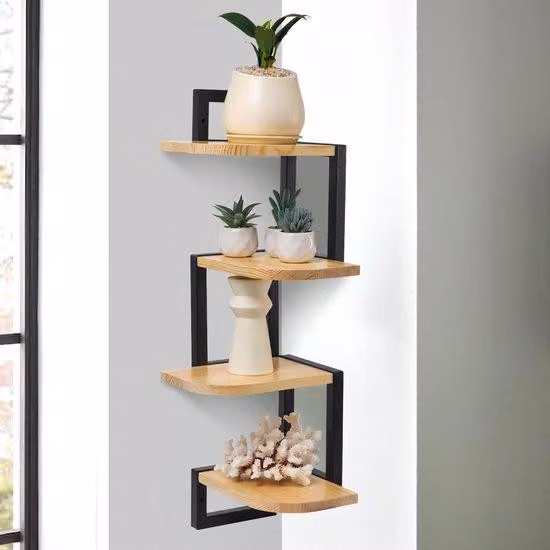 Set di 4 assi da parete in legno per decorazione e ripostiglio
