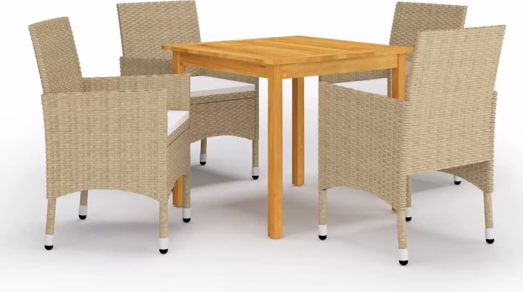 Maison Exclusive - Set da pranzo da giardino 5 pezzi, beige