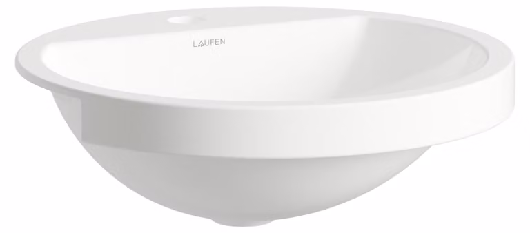 LAUFEN FORM lavabo semi-encastré, rond, 1 trou pour robinet, sans trop-plein, 450x450x163mm, blanc brillant, H516FM50001111, H516FM50001111