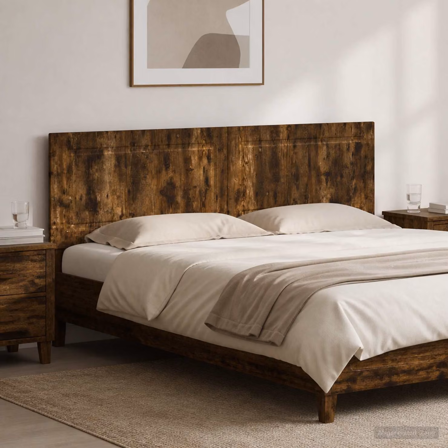 Testiera da muro vidaXL UTRECHT in legno ingegnerizzato Rovere Fumo Marrone