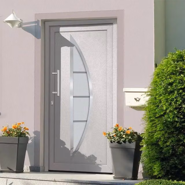 Porta d'ingresso moderna bianca con inserto in vetro vidaXL L: 98 cm, H: 200 cm
