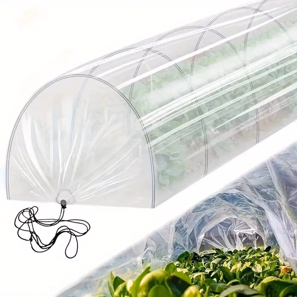 Tunnel per piante - Tunnel da giardino - 3 metri - Resistente alle intemperie - Resistente ai raggi UV - Rivestimento in plastica trasparente - Spazioso - Lunghezza regolabile