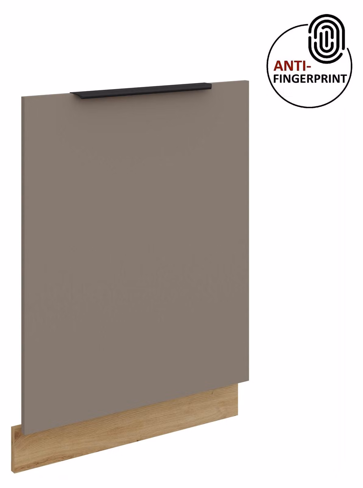 Pannello frontale per lavastoviglie da 60 cm completamente incassata ARIA grigio sabbia ultra opaco + rovere Artisan opaco, frontali di alta qualità con rivestimento anti-impronta, cucina a incasso