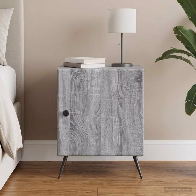 Armadio da notte moderno vidaXL in MDF Grigio Sonoma L 43 cm x P 34,5 cm x H 50 cm