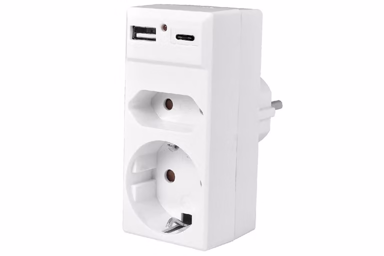 Prese HEITECH, tipo Schuko/Eu, con porta USB