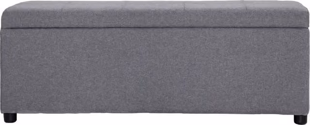 Panca con Vano Portaoggetti-Panca con Contenitore-Sgabello 116 cm Grigio Chiaro in Poliestere