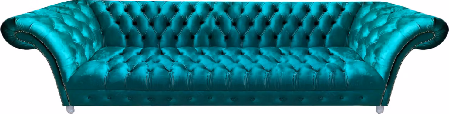 Wohnzimmer Chesterfield Textil Sofa Viersitzer Sitzmöbel Couch Einrichtung