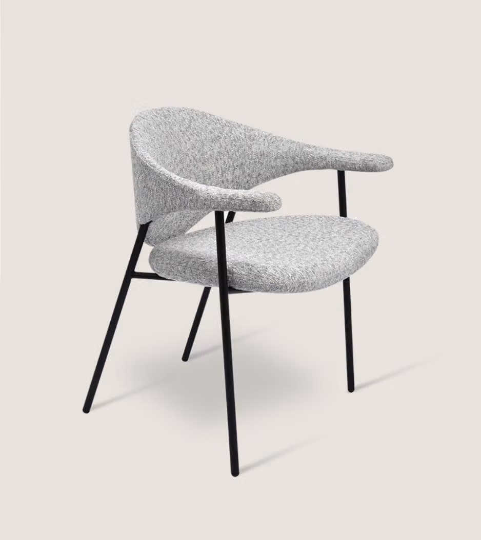 Moderner Grauer Esszimmer Stuhl Einsitzer Mit Armlehnen Polsterstühle