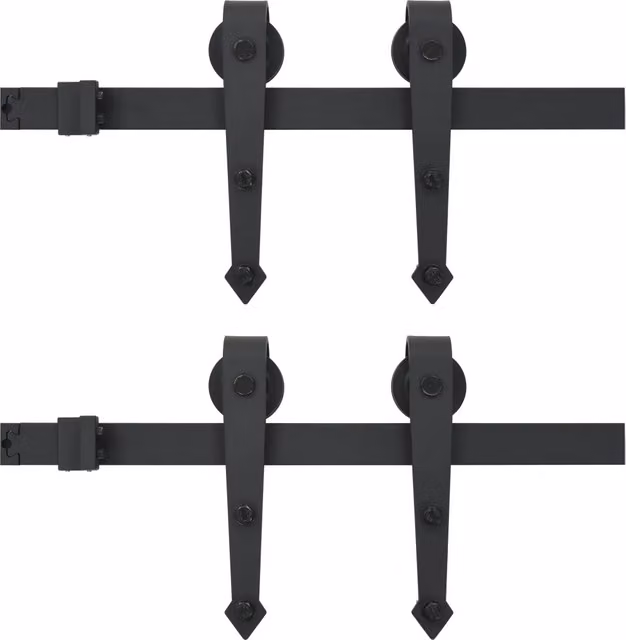 Kit di Binari per Porte Scorrevoli 2x183 cm in Acciaio Nero CFW4797260