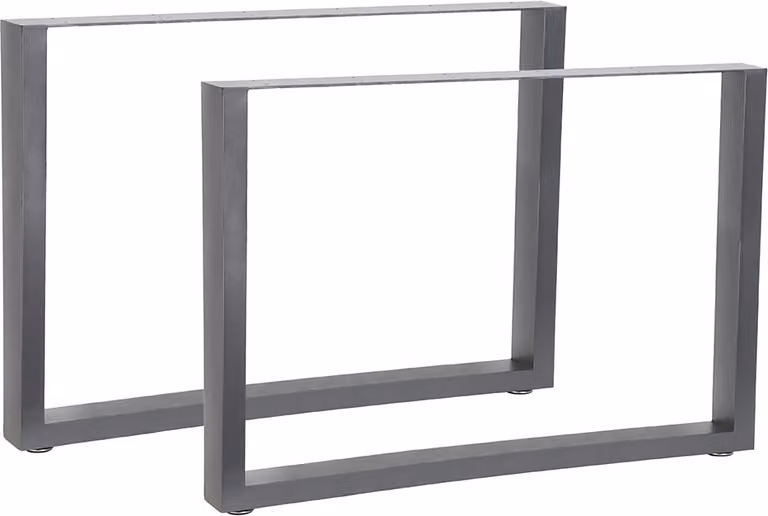 Set di 2 pattini per tavolo in acciaio 100×72 cm grigio, stile industriale, protezioni per il pavimento