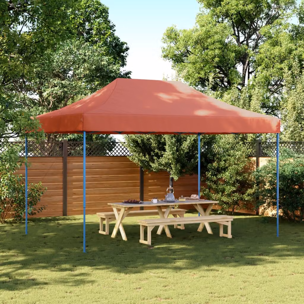 vidaXL Tenda da Festa Pieghevole Pop-Up Arancione e Blu L/P/H: 440 x 292 x 315 cm