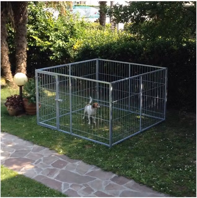 Box recinto per cuccioli in acciaio zincato SIDER BOX colore argento H: 120 cm, L: 200 cm, P: 200 cm – 1