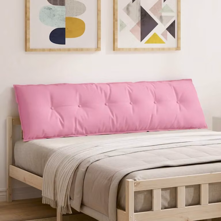 Cuscino per schiena sagomato vidaXL Rosa in poliestere L 180 x P 19 x H 50 cm