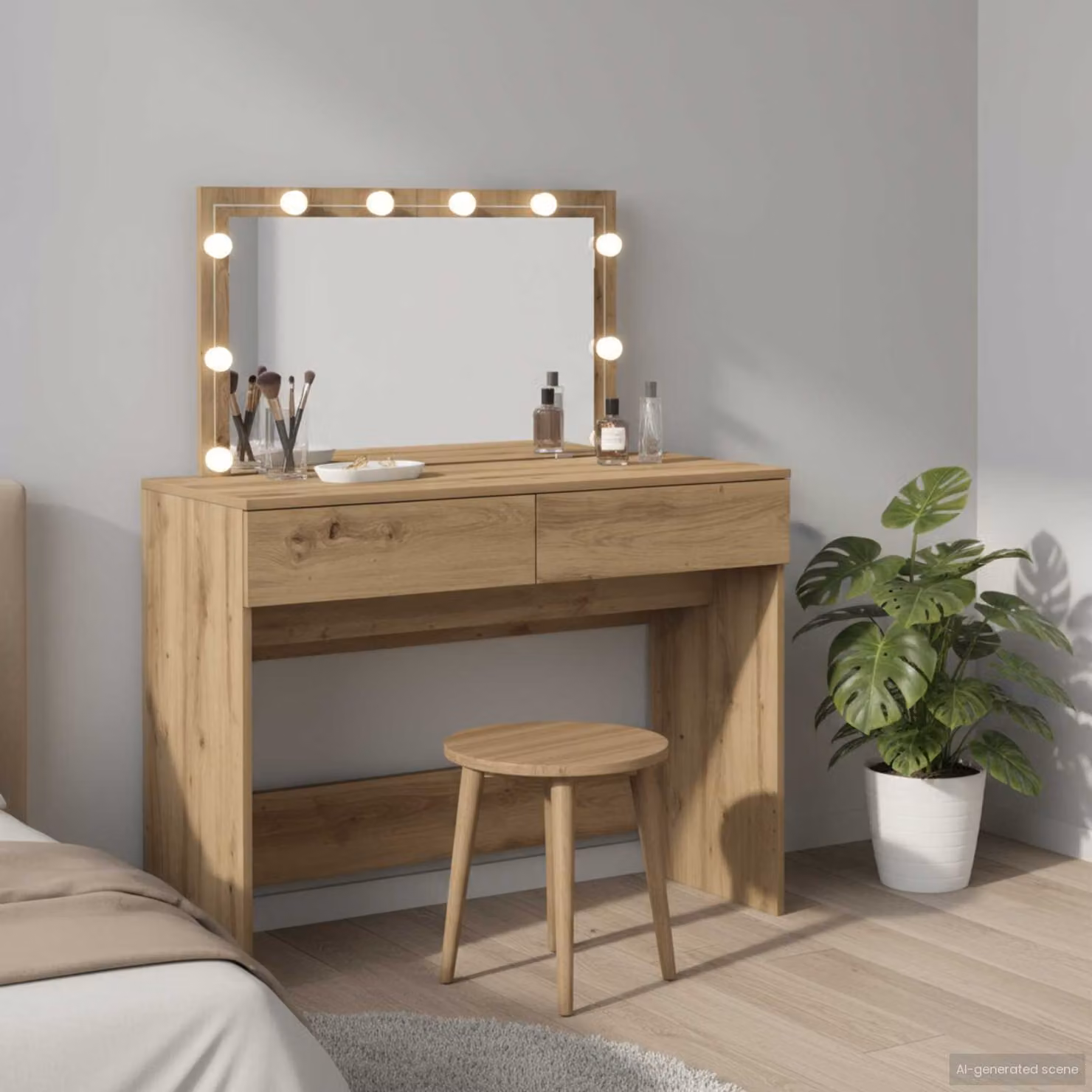vidaXL Tavolo da Trucco in Rovere Marrone L/P/H: 100 x 40 x 120 cm