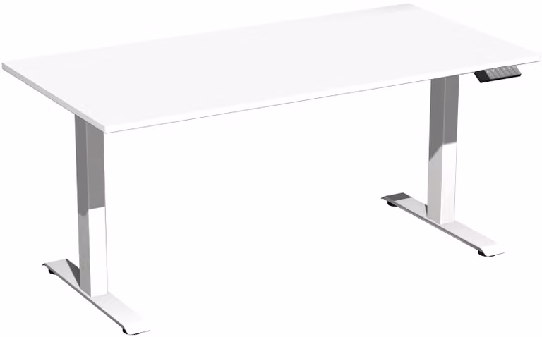 Tavolo elevatore elettrico regolabile in altezza, 1600x800x730-1230, bianco/bianco