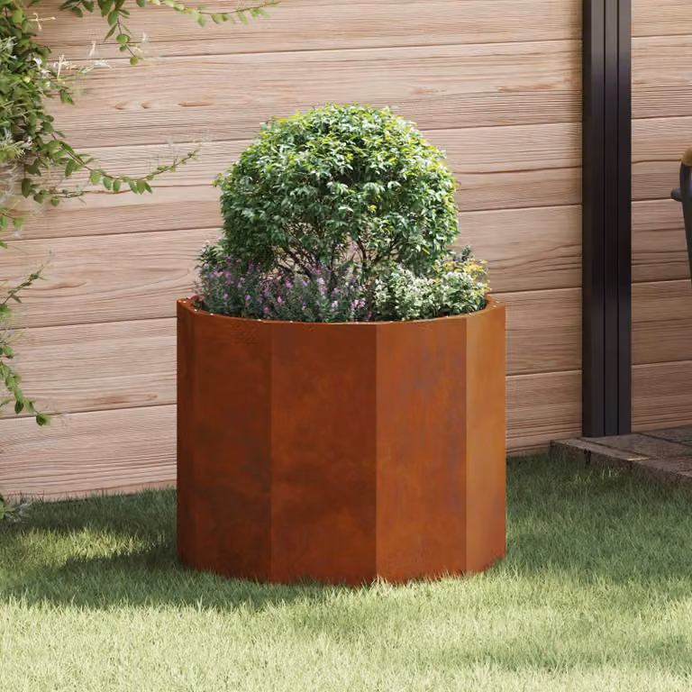 Fioriera da giardino vidaXL in acciaio marrone L: 60 cm, P: 60 cm, H: 50 cm