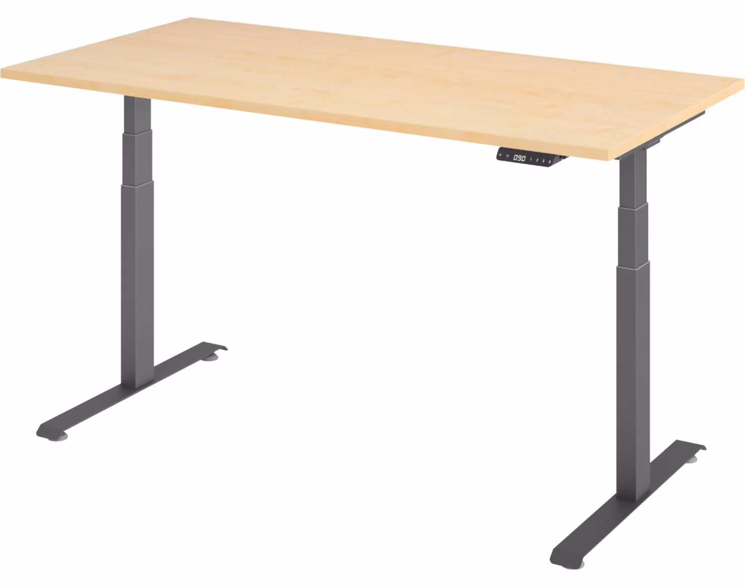 Scrivania elettrica Lite di bümö - Finitura: acero, dimensioni: 160 x 80 cm, struttura: grafite