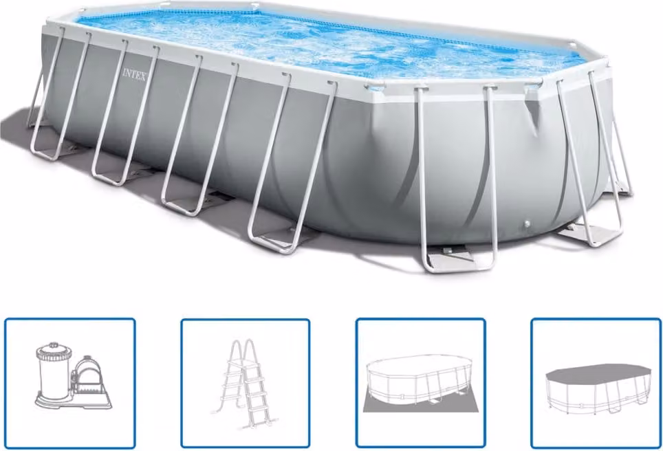 Set piscina Intex Prism Frame Oval 610x305x122 cm 26798GN