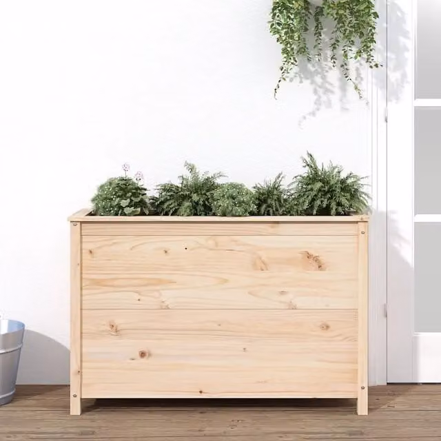 Fioriera Rialzata da Giardino vidaXL in Legno di Pino Naturale Beige L: 119,5 cm, P: 40 cm, H: 78 cm