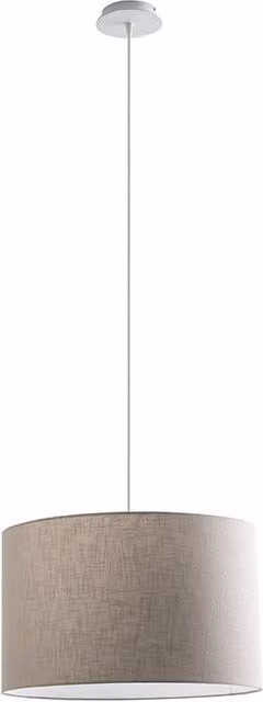Lampada a Sospensione Rossini con Paralume Cilindrico Avorio - Struttura in Metallo Bianco - Attacco E27, Potenza 75W, IP20, Ø 48 x 30 x 150 cm