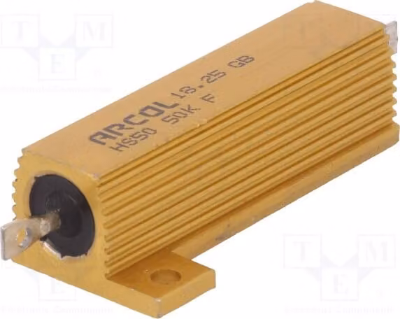 1x Resistenza: Resistenza a filo da 50kΩ con dissipatore di calore da 50W, modello HS50-50KF. Resistenza da 50W, avvitabile