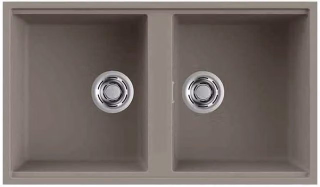 Lavello Elleci Incasso 2 vasche 83,6x48,8 Best 450 Sottotop Keratek Plus Grigio Dove Grey LKB45093BSO