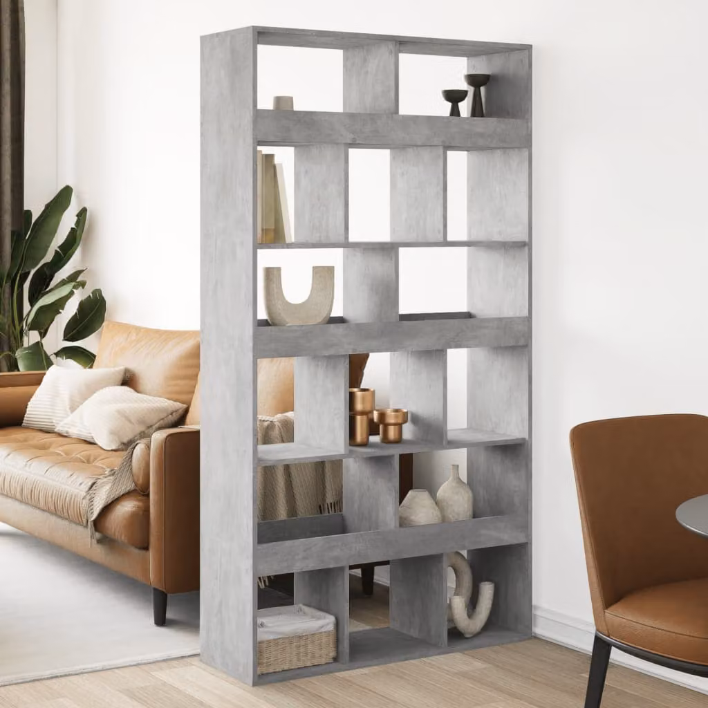 Libreria moderna vidaXL in MDF Grigio, L: 100 cm, P: 33 cm, H: 187,5 cm – 1
