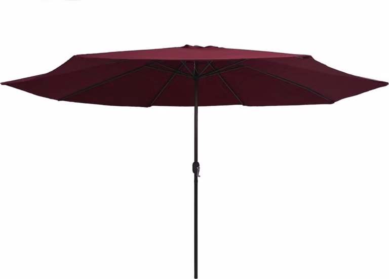 Ombrellone da Esterni con Palo in Metallo 390 cm Rosso Bordò