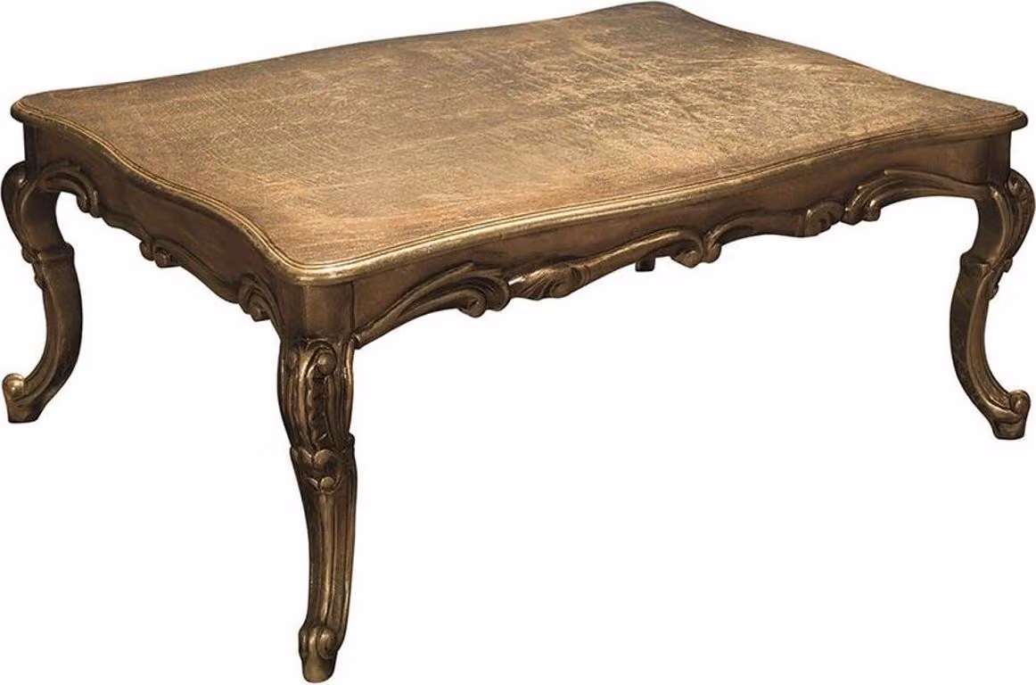 Casa Padrino tavolino barocco oro antico 100 x 90 x h. 45 cm - Tavolo da salotto in stile antico - Mobili in stile barocco