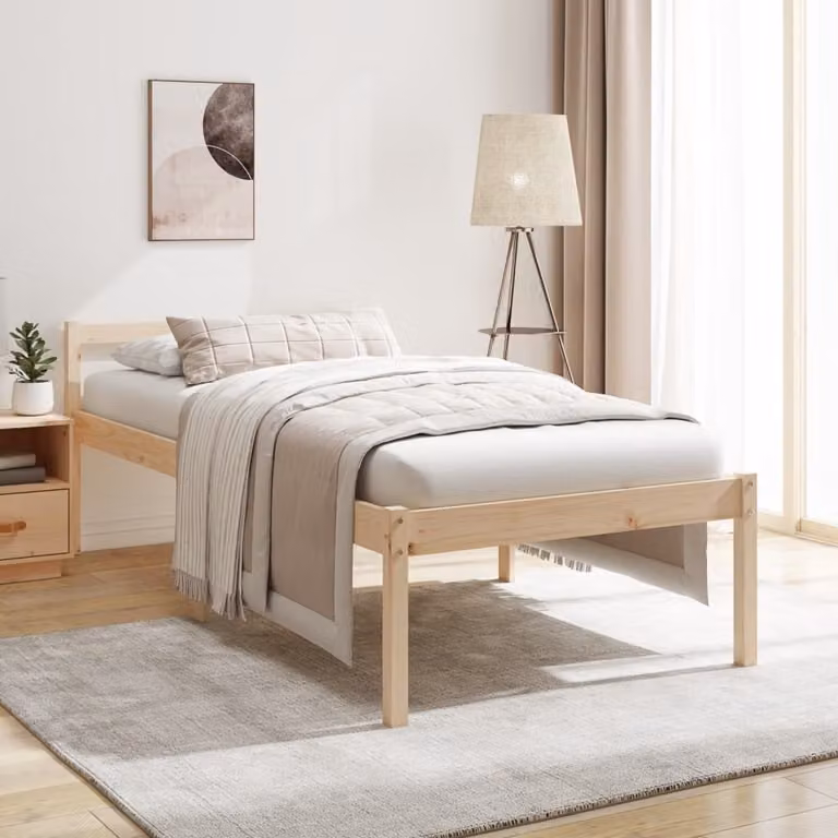 The Living Store Letto Senior 90x190 cm in legno massiccio di pino