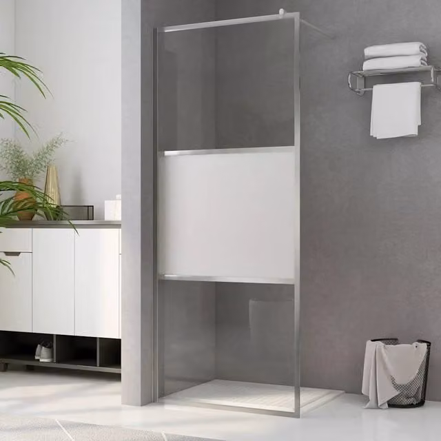 Parete per doccia walk-in vidaXL in vetro semi smerigliato ESG L: 90 cm, H: 195 cm