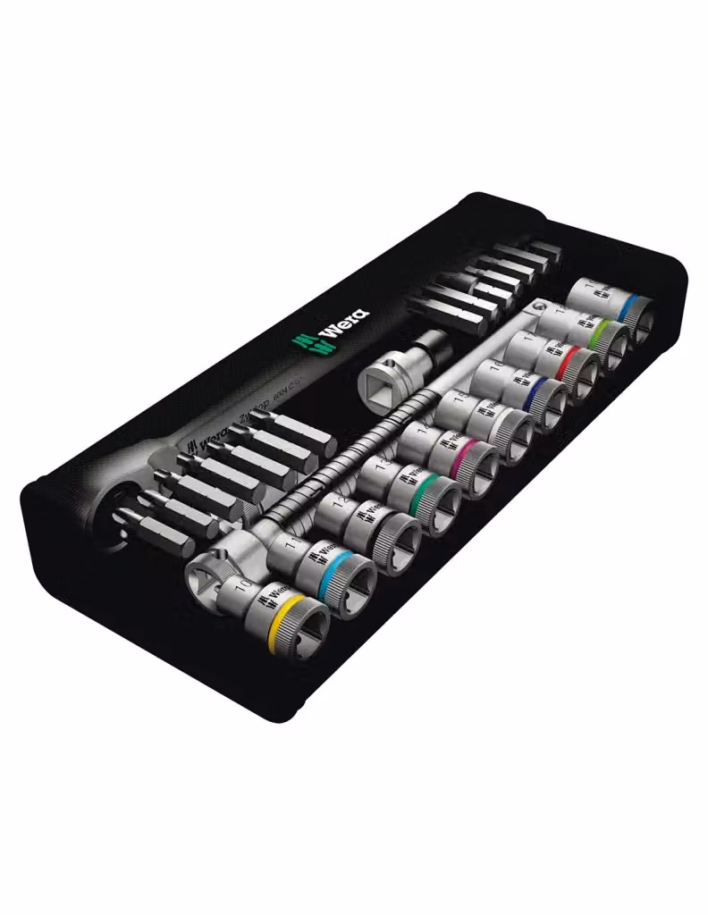 Set di bussole e inserti Wera Zyklop Metal 3/8" 8100 SB composto da 29 pezzi in acciaio al cromo-molibdeno multicolore – 2