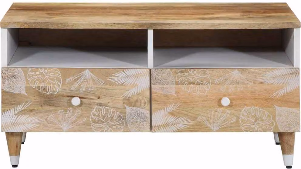 vidaXL Tavolino 80x54x40 cm in legno massiccio di mango