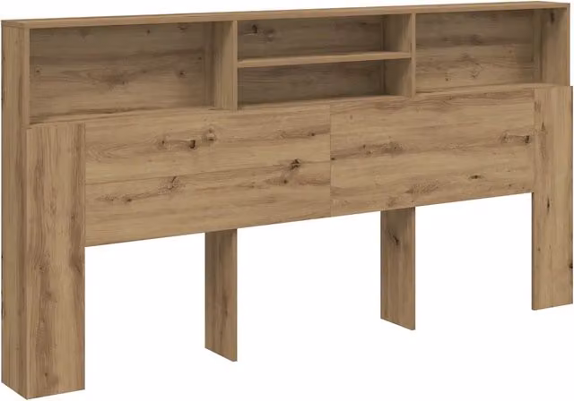 Armadio per testata letto contemporaneo con contenitore 200 x 19 x 103 cm in legno ingegnerizzato rovere artigianale 02_0050963