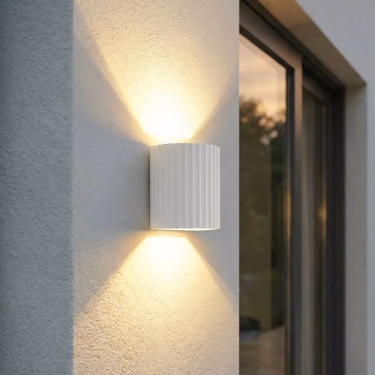 Applique da esterni a LED Ralino Lindby, Bianco / Opale, Alluminio, Moderno, Applique LED da esterni