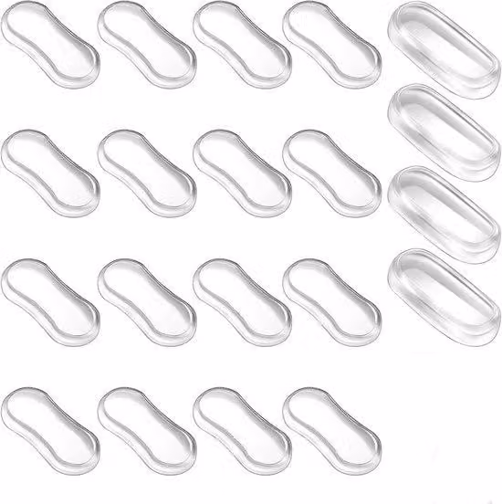Paracolpi per sedili WC - 20 pezzi - Set universale di ricambio per paracolpi - Cuscinetti antiurto in silicone - Ricarica per ammortizzatori per WC - Ammortizzatori - Ammortizzatori per mobili - Accessori per WC - Cuscinetti antiscivolo per WC - Traspare