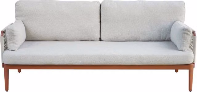 Set Salotto Bandol Moia in Alluminio Rosso e Corda Beige con Cuscini per Esterno