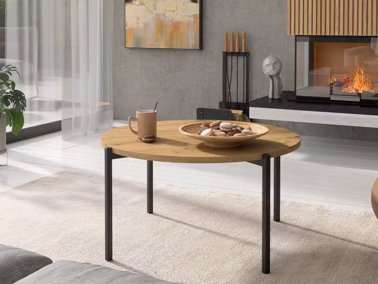Tavolino da soggiorno PASQUAL 1 - rovere artisan / nero