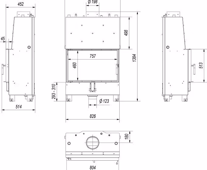 KRATKI LUCY caldaia camino 16 kW Ø 200 con porta di chiusura