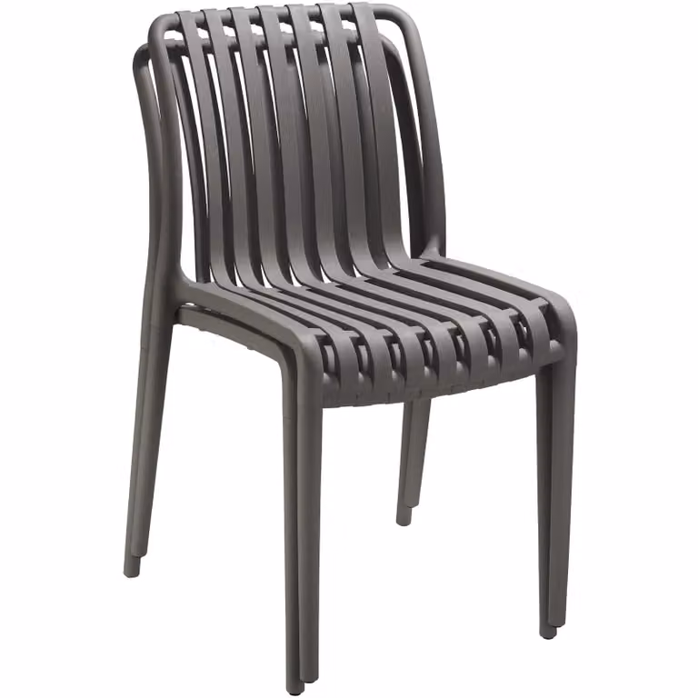 Set di 2 sedie da giardino moderne TecTake GmbH, impilabili e resistenti alle intemperie, colore antracite opaco
