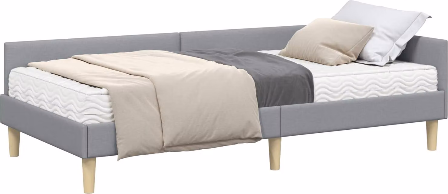 Struttura Letto Angolare con Materasso 2 pcs Grigio chiaro