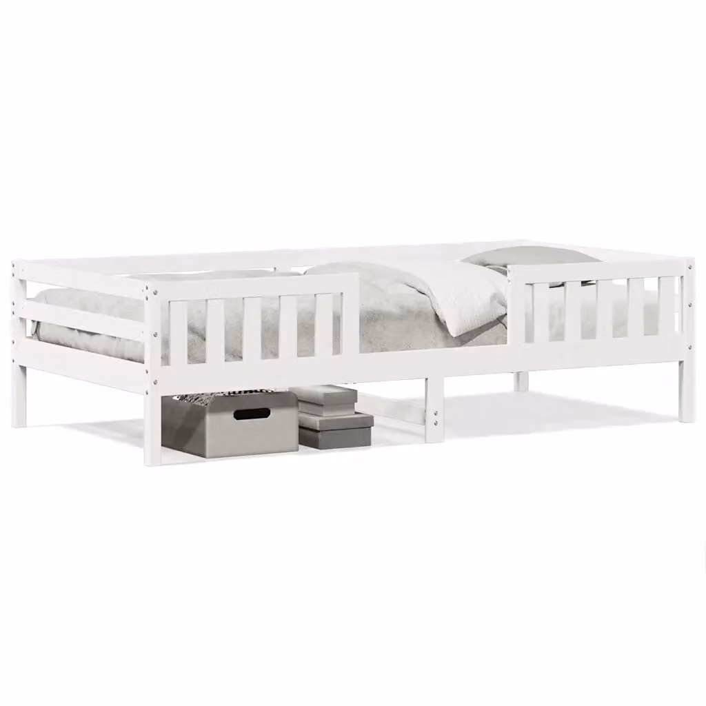 Letto moderno in legno massello di pino bianco vidaXL L/P: 90 x 200 cm – 2